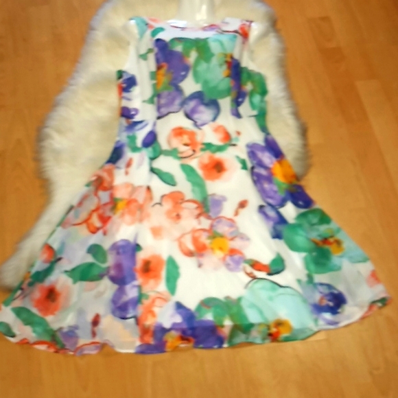 DKNY Crepe Floral Midi Dress - Picture 5 of 13